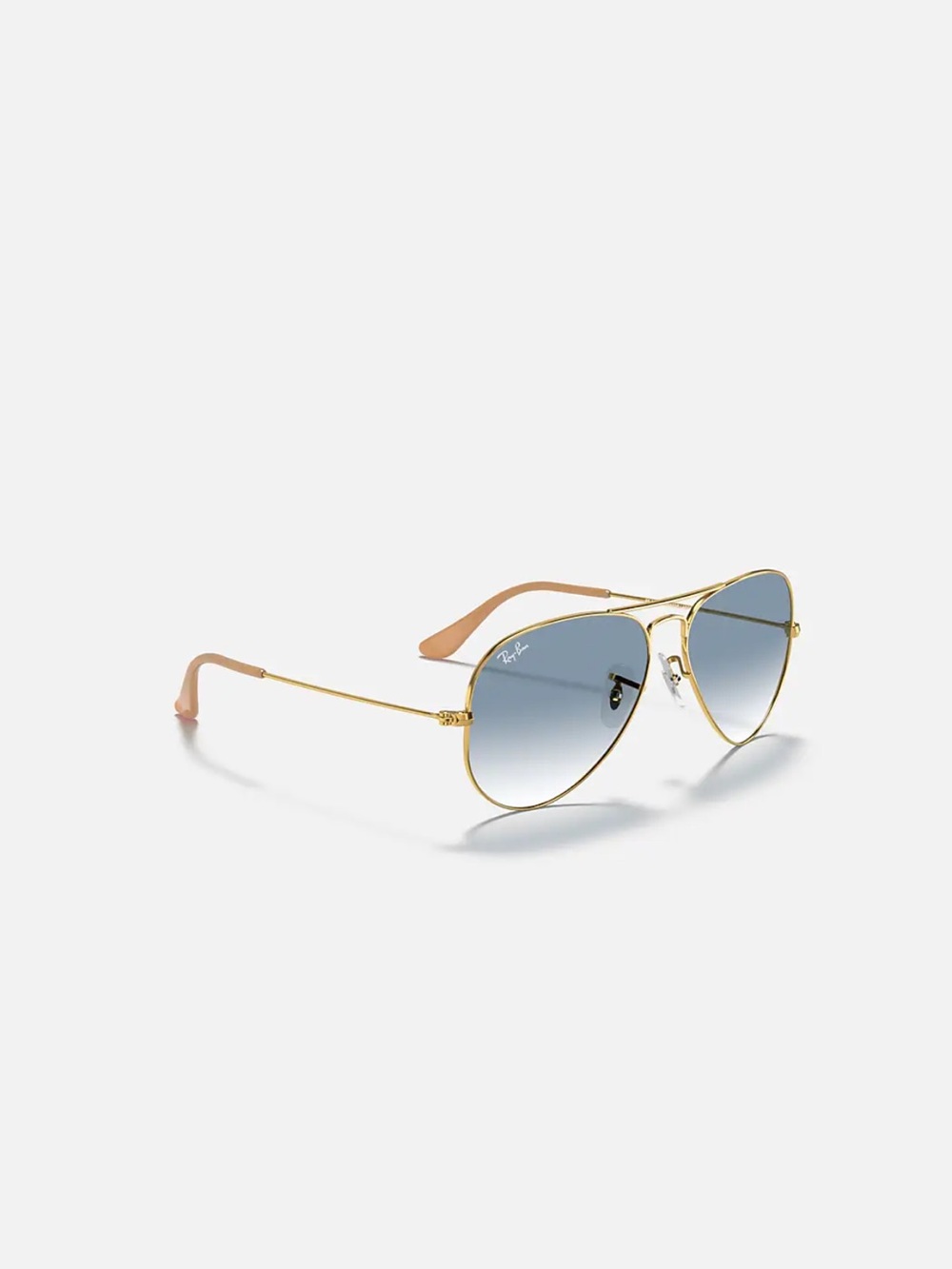 Ray-Ban Gold Aviator Sunglasses with Blue Gradient Lenses